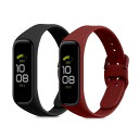 2x 交換ベルト 対応: Samsung Galaxy Fit 2 バンド - シリコンバンド ソフト TPU 耐久性 黒色/ボルドールージュ