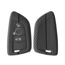 kwmobile キーカバー 対応: BMW 3-ボタン 車のキー Smart Key キーケース - 保護ケース 鍵ケース 車鍵 シリコン グレー / 黒色