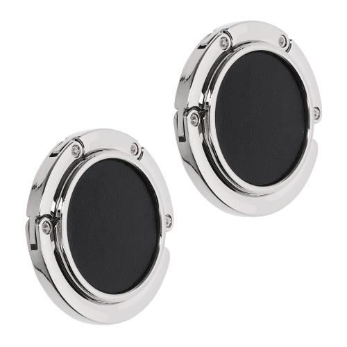 kwmobile 2x バッグ フック カバン用 - 折り畳み バッグハンガー デスク テーブル ハンドバッグに - コンパクト テーブルフック フェイクレザー