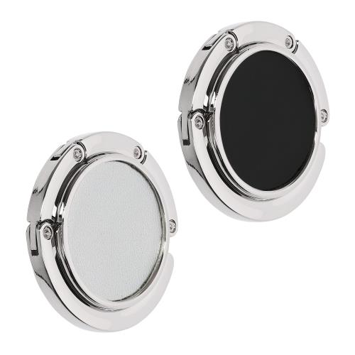 kwmobile 2x バッグ フック カバン用 - 折り畳み バッグハンガー デスク テーブル ハンドバッグに - コンパクト テーブルフック フェイクレザー