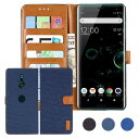 Anrek Xperia XZ3 / docomo SO-01L / au SOV39 / SoftBank 801SO 対応 SONY デニム材料 手帳ケース (ダークブルー) ソニー ドコモso01l ソフトバンク801so エクスペリアxz3 ケース カバー 手帳型 カード収納 サイドマグネット スタンド機能付き スマホケース 財布型 耐衝撃