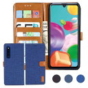 Anrek Galaxy A41 / docomo SC-41A / au SCV48 対応 Samsung デニム材料 手帳ケース (ブルー) ドコモsc41a サムスン ギャラクシーa41 ケース カバー 手帳型 カード収納 サイドマグネット スタンド機能付き スマホケース 財布型 耐衝撃 耐摩擦 保護ケースA41 NAVY