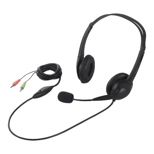 バッファロー BUFFALO 両耳ヘッドバンド式ヘッドセット 半密閉タイプ ブラック BSHSH07BK