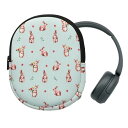 kwmobile 収納ケース Sony WH-CH520 / WH-CH510対応 ケース - ヘッドセット 耐衝撃 ネオプレン ウサギとお花デザイン