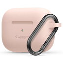 Spigen Apple AirPods Pro ケース カラビナ リング 付き シンプル シリコン 収納ケース 軽量 キズ防止 防塵 衝撃 吸収 ワイヤレス充...