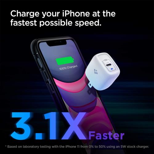 Spigen pd 充電器 20w [ 急速充電 GaN 窒化ガリウム USB-C 20W 折たたみ式プラグ搭載 ] iPhone 15 14 13 Plus Pro Max Mini Galaxy Pixe 7 pro 7a 7その他対応