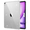 ESR iPad Air 13インチ ケース M2 2024専用 薄型軽量 耐衝撃・耐落下保護・耐黄変 ハイブリッドケース ハード背面とソフトフレーム Pencil Pro/USB-C対応 Classicシリーズ グリッタークリア
