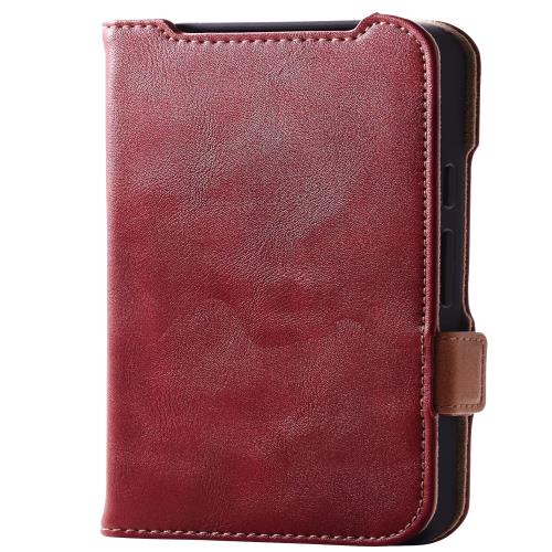 エレコム Google Pixel 9 / 9 pro ケース レザー カバー 手帳型 マグネット フラップ 衝撃吸収 ワイヤレス充電可 ストラップホール付 スタンド機能付 カード収納(ポケット×2) レッド PM-P242PLFYRD