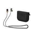 kwmobile ケース 2in1セット Sony WF-1000XM3対応 ケース ストラップ - シリコン 落下防止 ケースカバー黒色/黒色