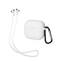 kwmobile ケース 2in1セット Apple AirPods 3対応 ケース ストラップ - シリコン 落下防止 ケースカバー白色/白色