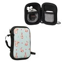 kwmobile in-ear Headphones対応 ケース - イヤホンケース ネオプレン ポーチ ウサギとお花デザイン