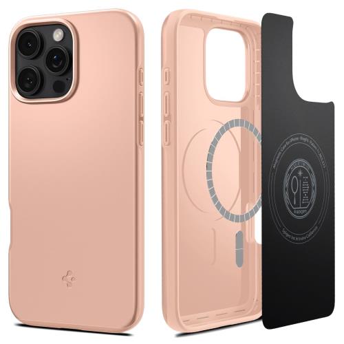 Spigen iPhone 16 Pro Max ケース MagSafe対応 マグネット搭載 米軍MIL規格 マット 薄型 シン・フィット・マグフィット ACS08686 (ローズ・チタニウム)