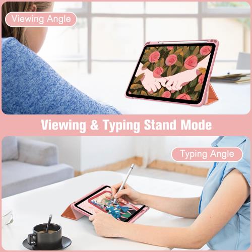 Fintie iPad 第10世代 ケース 2022 10.9 インチ 透明バックカバー Apple Pencil 収納可能 三つ折スタンド スリープ機能 軽量 薄型 傷つけ防止 PU合成レザー TPU (モデル番号A2696、A2757、A2777)（サンセットオンブル）