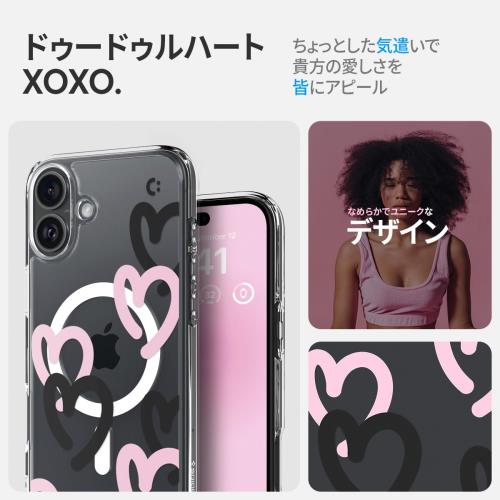 Spigen iPhone 16 ������ ���ꥢ MagSafe�б� �Ѿ׷� ���ȥ�åץۡ��� �����ɻ� �Х�ѡ� �Ʒ�MIL���� ����ȥ顦�ϥ��֥�åɡ��ޥ��ե��å� ACS08278 (�ϡ��ȡ��֥�å����ԥ�)