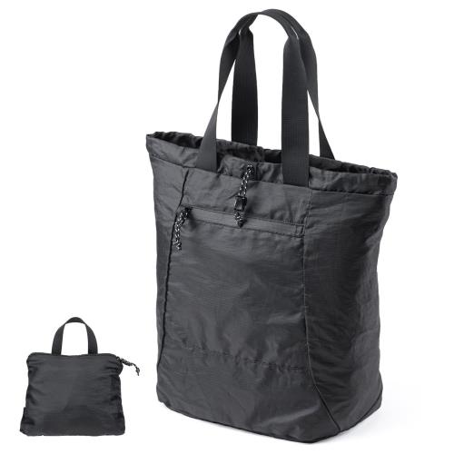 [サンワダイレクト] 折りたたみリュック トート 2WAY 軽量 撥水 22L エコバッグ ポケッタブル 携帯リュック コンパクト バックパック 200-BAGBP033BK