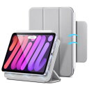 ESR iPad mini7 ケース (A17 Pro、2024) iPad mini 第7/6世代 ケース (8.3インチ、2024/2021) スリム 三つ折り2WAYスタンド 強力マグネット アタッチメント 耐久性保護 Pencil Pro/USB-C対応 グレー(2)