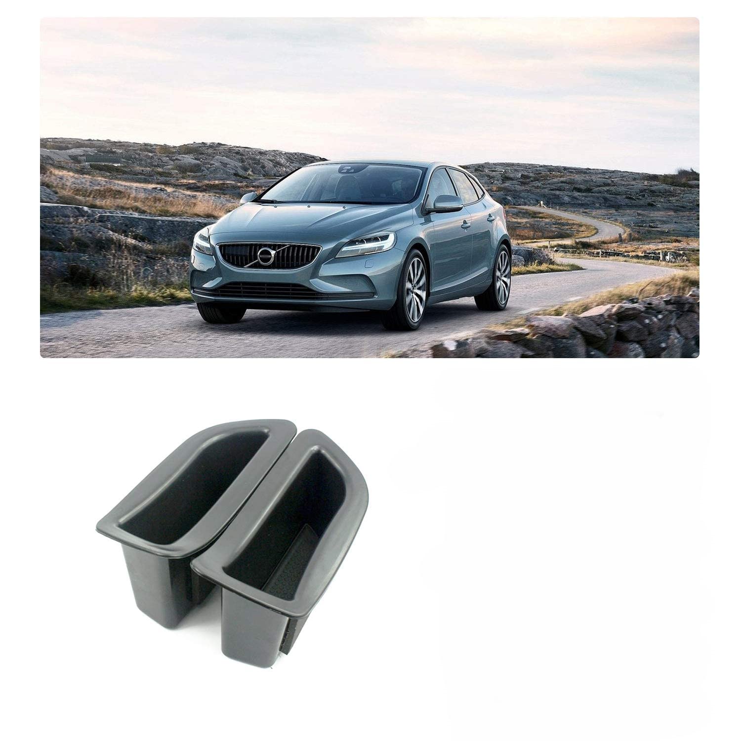 RUIYAボルボ V40ドアハンドル収納ボックス ドア収納ボックス ストレージボックス コンソールボックス ..