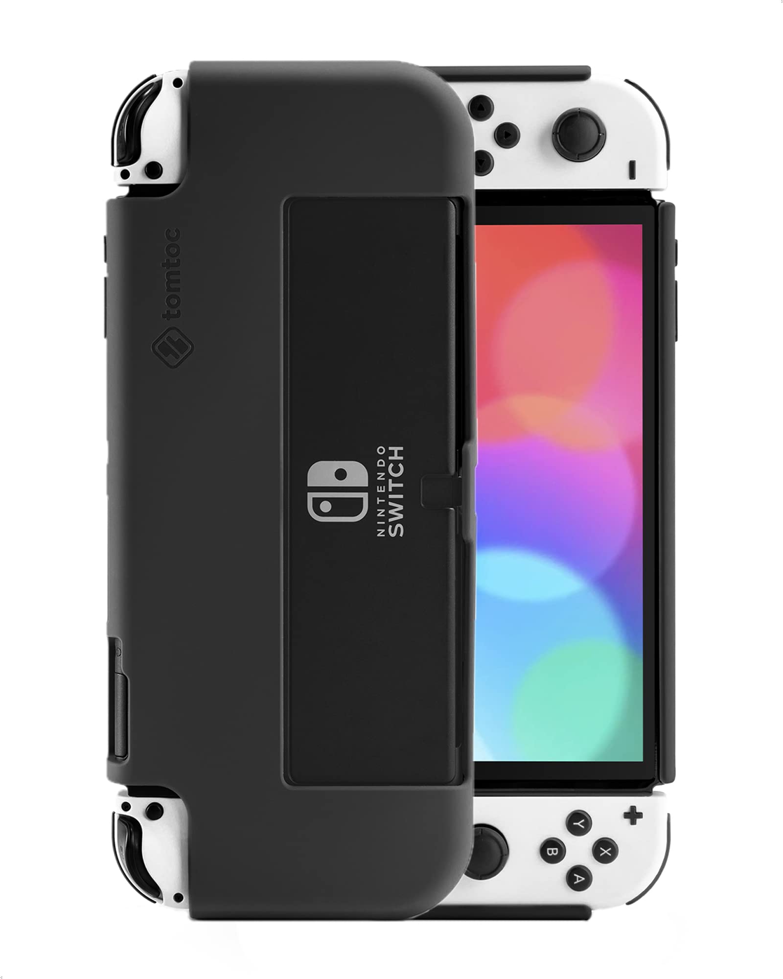 対応機種：Nintendo Switch 有機ELモデル専用。 全てのボタン・ポートが問題なく使えるシリコンカバーです。本商品が装着されたままでも、ジョイコンを簡単に着脱できます。Nintendo Switch 有機ELモデル本体の背面にあるスタンドも通常のように使用できます。 絹のように心地よい手触り： 高品質の液体シリコンを採用、手触りが抜群でグリップ感もとても良いです。湿った布だけでほこりや汚れを簡単に取り除くことができます。 この液体シリコンケースを水で直接洗うこともできます。 優れた保護機能：衝撃吸収性の良いシリコン素材を採用し、落下などによる衝撃を緩和できます。マイクロファイバーの裏地は本体に擦り傷防止に役立ちます。 ご注意：本商品が装着された場合、Nintendo Switch 有機ELモデル本体をNintendo Switchドックに設置できなくなりますので、ご了承ください。末永くより安心してご使用いただくために、tomtoc製品はご購入日より12ヶ月保証付きます。ご不明な点がございましたら是非お気軽にお問い合わせください。