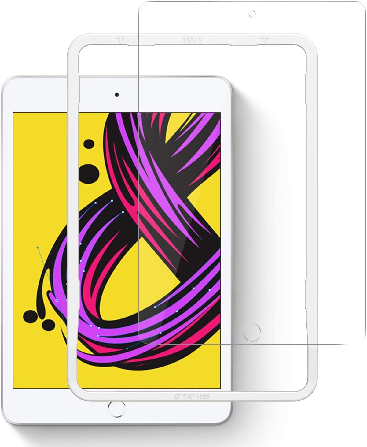 NIMASO ガラスフィルム iPad mini5 用 2019 iPad mini4 用 強化 ガラス 保護 フイルム ミニ5 / 4 対応 ガイド枠付き NTB17A03