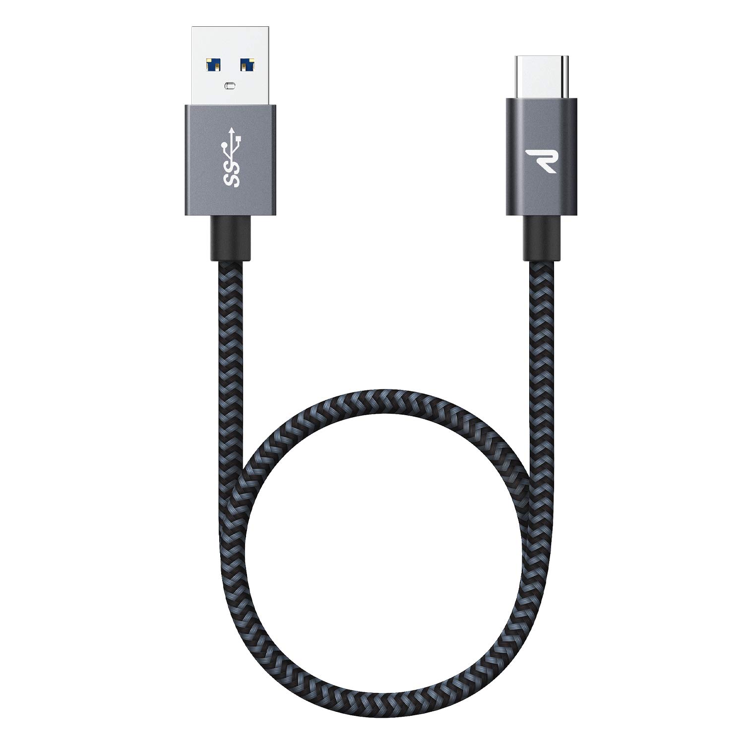 Rampow USB Type C ケーブル20cm/黒急速充電 QuickCharge3.0対応 USB3.0規格 usb-c タイプc ケーブル Sony Xperia XZ/XZ2 アンドロイド多機種対応