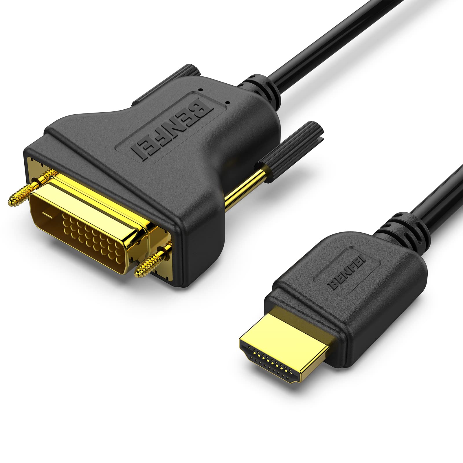 BENFEI HDMI - DVI、1.8m HDMI - DVI ケーブル 双方向 DVI-D 24+1 オス - HDMI オス 高速アダプターケ..