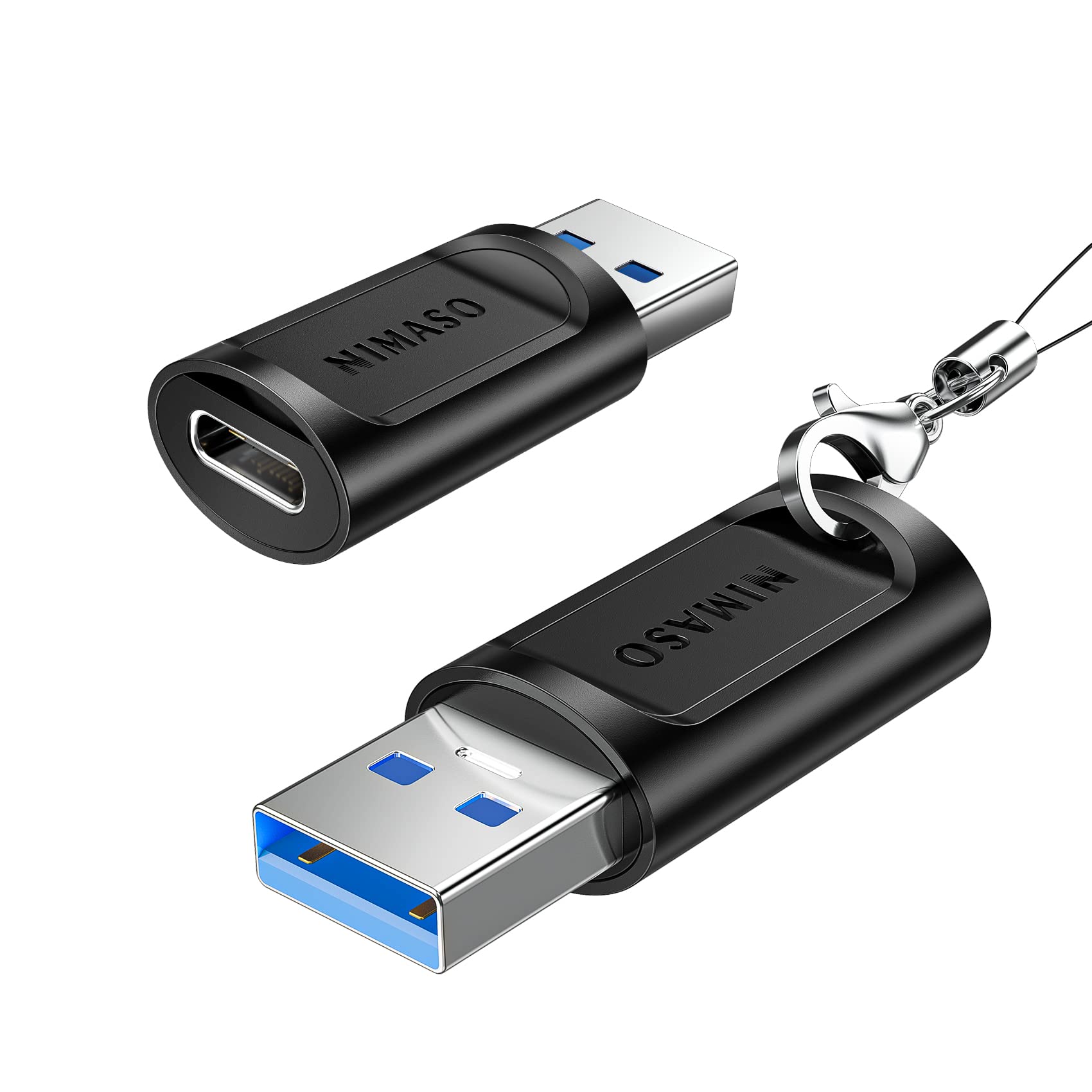 NIMASO USB Type-C 変換アダプタ2個セット USB3.0高速データ転送 QC3.0急速充電 Type C(メス)- USB3.0(オス)変換アダプタ 小型 iphone/ipad/Huawei/MacBook/Samsungなど スマホ パソコン機種適用 タイプc 変換コネクタ NAD22A440