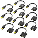 BENFEI DisplayPort - DVI DVI-D シングル リンク アダプター 10 パック、ディスプレイ ポート - DVI コンバーター オス - メス ブラック Lenovo、Dell、HP、その他のブランドに対応…(2)
