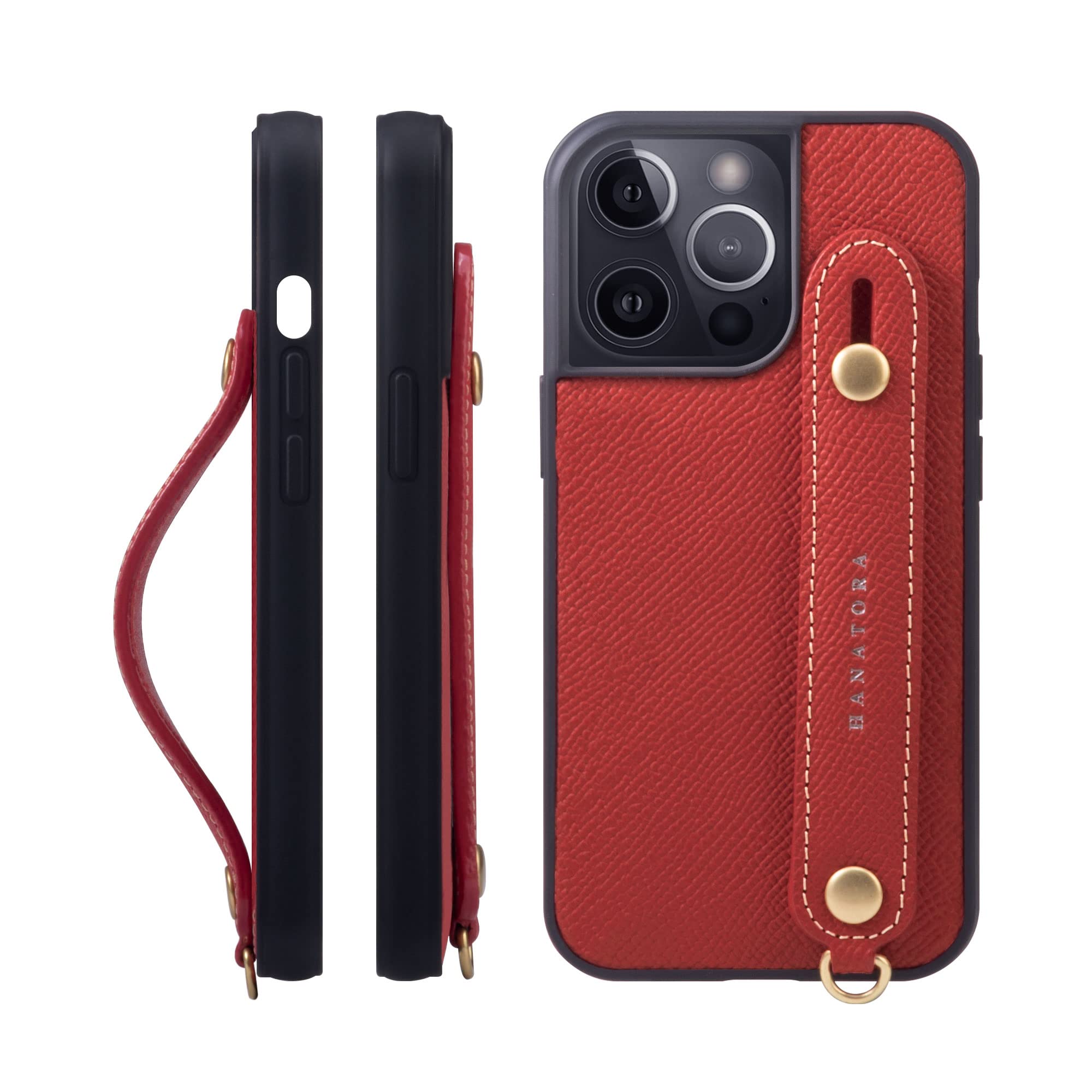 [HANATORA] iPhone 13 Pro  ܳ åץ ܥ쥶 ȥå° Ҽ ɵǽ  ǥ å NGH-13Pro-Red