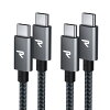 2本セットRAMPOW USB C ケーブル0.2m+0.2m/黒 PD対応 60W急速充電USB-C USB-C ケー...