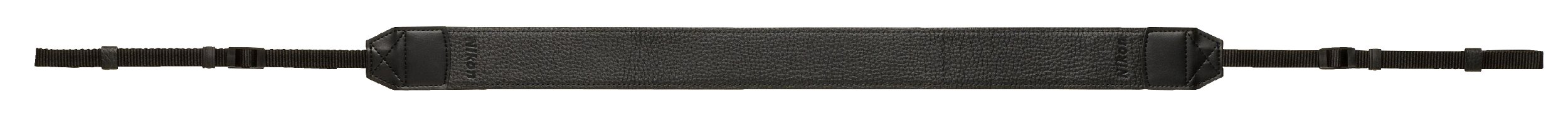 Nikon ネックストラップ 一眼レフ用 シンプル ブラック 本革 7046