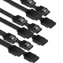 BENFEI SATAケーブル(ストレート型)45 cm 6セット SATA 3 6 Gbpsラッチ付きSSDとHDD増設-ブラック