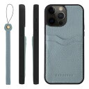 HANATORA iPhone13ProMax ケース 本革 耐衝撃 バンパー型 スマホケース スマホ ストラップ 付き シュリンクレザー ギフト ブルーグレー...