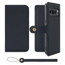 HANATORA Google Pixel 8a ケース 手帳型 本革 スマホケース スマホ スタンド ストラップ 付き シュリンクカーフレザー ギフト ベルト...