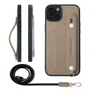 HANATORA iPhone15Plus ケース 本革 耐衝撃 背面ベルト ストラップリング スマホケース スマホ スタンド機能 ネックストラップ 付き カー...