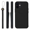 HANATORA iPhone12mini ケース 本革 耐衝撃 バンパー型 スマホケース スマホ ストラップ 付き シュリンクレザー ギフト ブラック CPG...