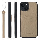HANATORA iPhone13 ケース 本革 耐衝撃 バンパー型 スマホケース スマホ ストラップ 付き シュリンクレザー ギフト グレージュ CPGGZ-...