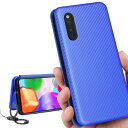 Galaxy A41 ケース SC-41A docomo / SCV48 au 対応 サムスン ギャラクシー A41 カバー SC41A SCV48 ケース カバー スマホケース 手帳型 case iCoverCase 外:炭素繊維 ハードケース カバー 内:TPUケース 耐衝撃 携帯カバー スマホケース 指紋防止 軽量 ストラップ 同梱 ブルー