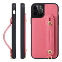 HANATORA iPhone15ProMax ケース 本革 耐衝撃 背面ベルト ストラップリング スマホケース スマホ スタンド機能 ガラスフィルム 付き サフィアーノ レザー ギフト マグネットなし ピンク XGH-15ProMax-Pink