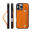 HANATORA 16Pro ケース 本革 耐衝撃 背面ベルト ストラップリング スマホケース スマホ スタンド機能 ネックストラップ 付き イタリアンレザー ギフト オレンジ CGH-16Pro-Orange