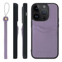 HANATORA iPhone14Pro ケース 本革 耐衝撃 バンパー型 スマホケース スマホ ストラップ 付き シュリンクレザー ギフト パープル CPGG...
