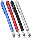 MEKO 4本 高感度 タッチペン 交換式スタイラスペン マイクロニット交換用ペン先4個 iPhone iPad Android タブレット(ブラック、シルバー...