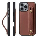 HANATORA iPhone16ProMax ケース 本革 耐衝撃 背面ベルト ストラップリング スマホケース スマホ スタンド機能 コードホルダー ガラスフィルム 付き オイルドレザー ギフト チョコ GH-16ProMax-Choco-m