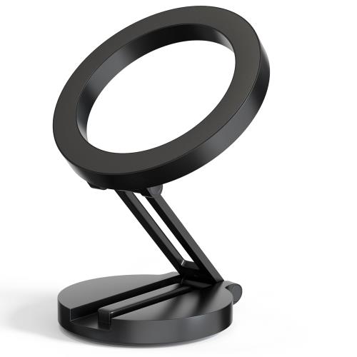 車載スマホホルダーN55超強力磁石magsafe 車載 スマホホルダー 車 360°自由回転 全亜鉛合金 安定性拔群 折りたたみ式 取付簡単 片手操作 マグセーフ 車載 携帯ホルダ(2)