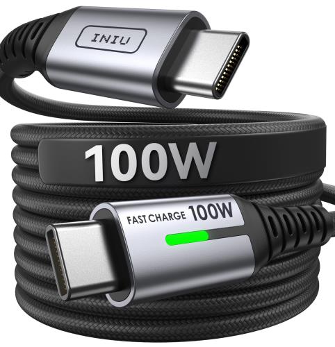 INIU USB Type C ケーブル 100W 5A PD QC対応 急速充電 高速データ転送 高耐久ナイ...