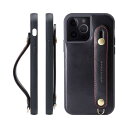 HANATORA iPhone15Pro ケース 本革 耐衝撃 背面ベルト ストラップリング スマホケース スマホ スタンド機能 ネックストラップ 付き イタリ...