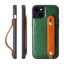 HANATORA iPhone15Plus ケース 本革 耐衝撃 背面ベルト ストラップリング スマホケース スマホ スタンド機能 ネックストラップ 付き イタ...