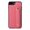 HANATORA iPhone16 ケース 本革 耐衝撃 背面ベルト ストラップリング スマホケース スマホ スタンド機能 ガラスフィルム 付き サフィアーノ レザー ギフト マグネットなし ピンク XGH-16-Pink