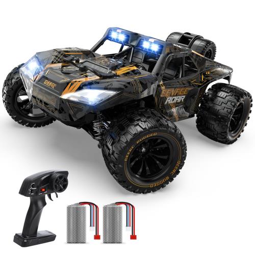 DEERC ラジコン ラジコンカー オフロード リモコンカー 4WD 高速 1/14スケール 32km/h 無段階 電動 RCカー 車おもちゃ 全地形対応 2.4GHz 操作時間32分 LEDライド 低・