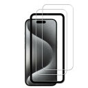 KPNS いphone15pro max ガラスフィルム2枚セットガイド枠付き 日本素材製 強化ガラス iPhone 15 Pro Max 用 ガラスフィルム ...