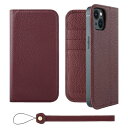 HANATORA iPhone13 ケース 手帳型 本革 スマホケース スマホ スタンド ストラップ 付き シュリンクカーフレザー ギフト ベルトなし マグネッ...